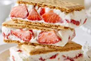 Silky Japanese Cheesecake Ice Cream Sandwiches with creamy texture and delicious flavor.