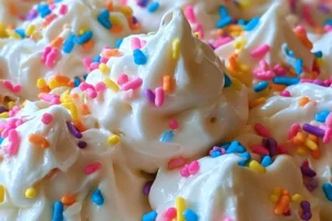Delicious homemade Whip Candy served in a bowl with colorful sprinkles.