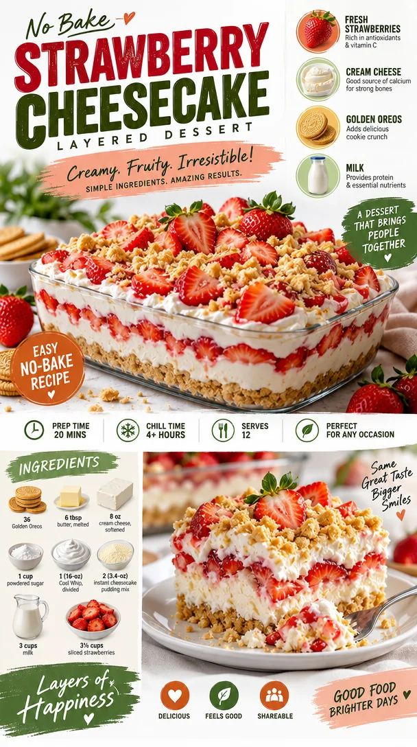 Strawberry Cheesecake Layered Dessert